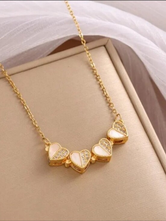 Jewelry - Elegant Gold Tone Heart Butterfly Open Pendant Necklace❤️! You Can Wear It Bot